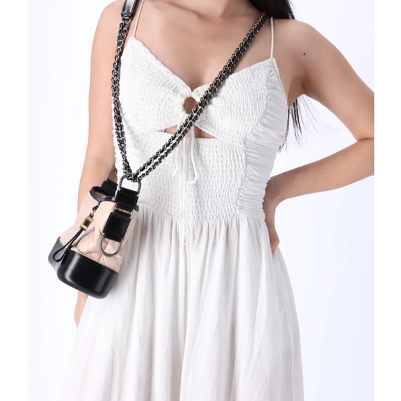 Chanel Small Gabrielle Hobo Bag Black Tan Beige Aged Calfskin Quilted Leather - Picture 2 of 12